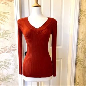 ✨SALE✨ Amber/Orange long sleeve ribbed sweater top